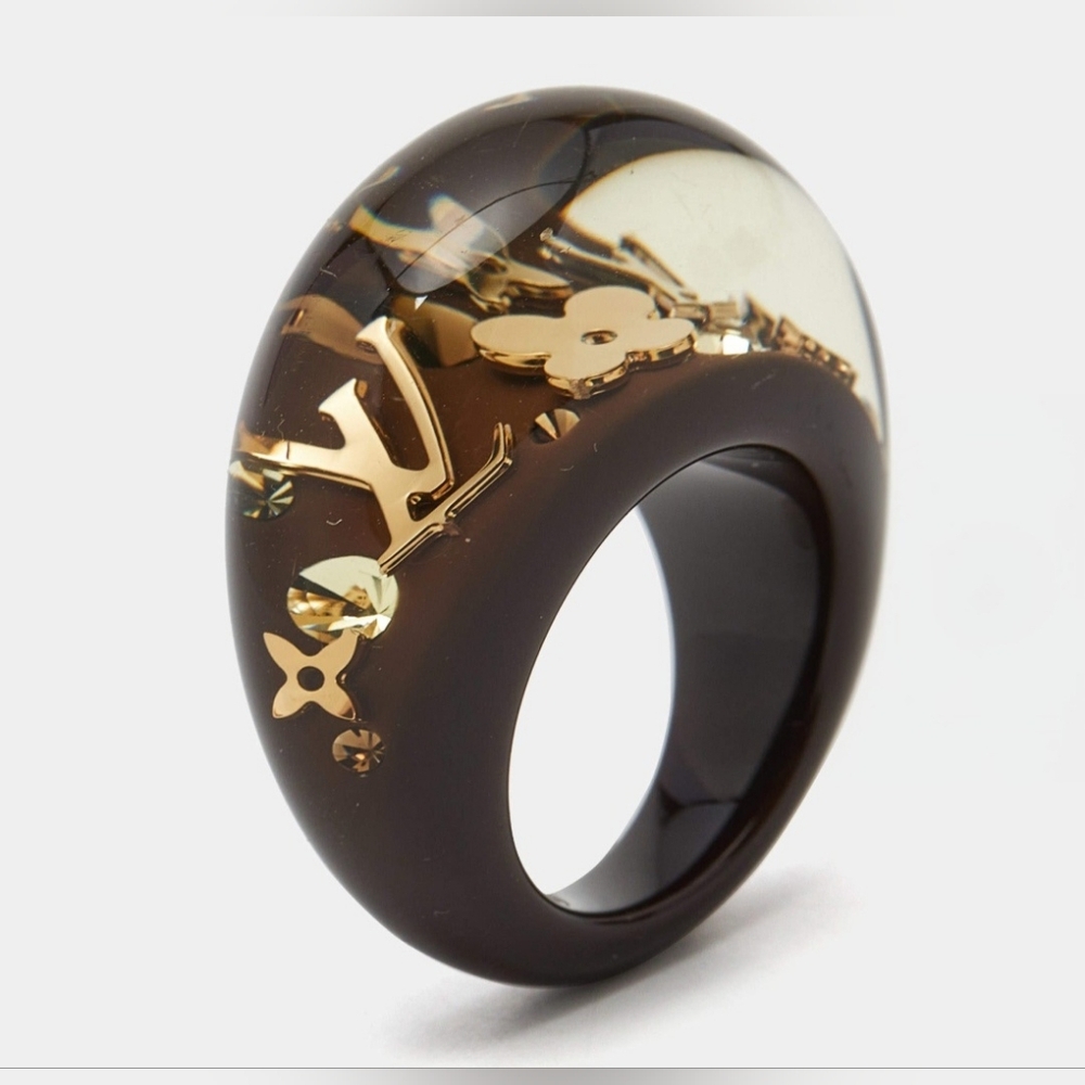 Louis Vuitton Brown Resin & Gold Ring